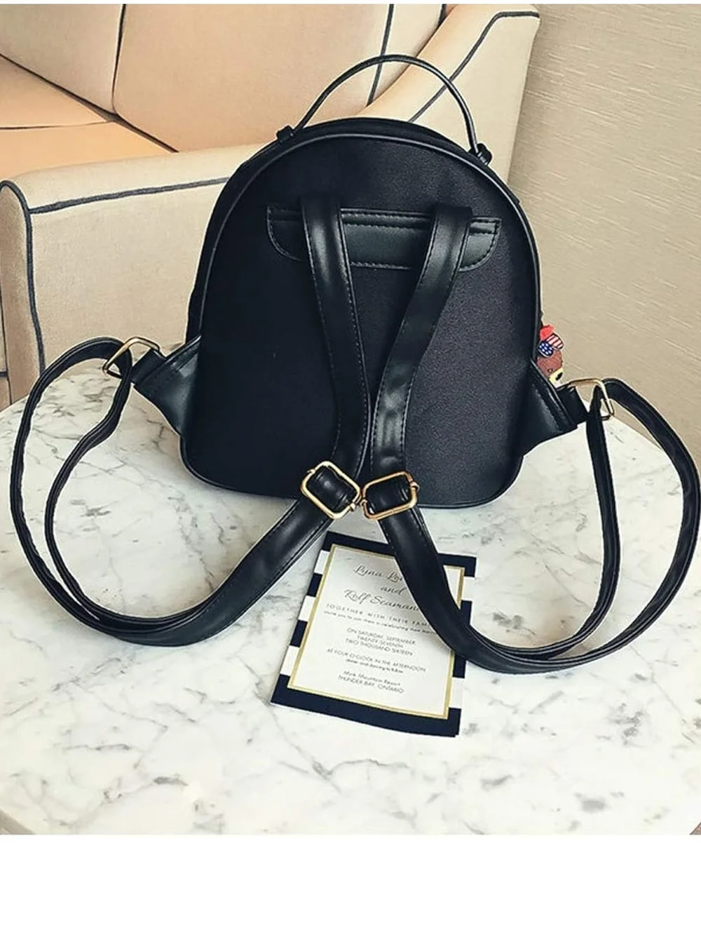 Black Cat Accent Mini Backpack for Women